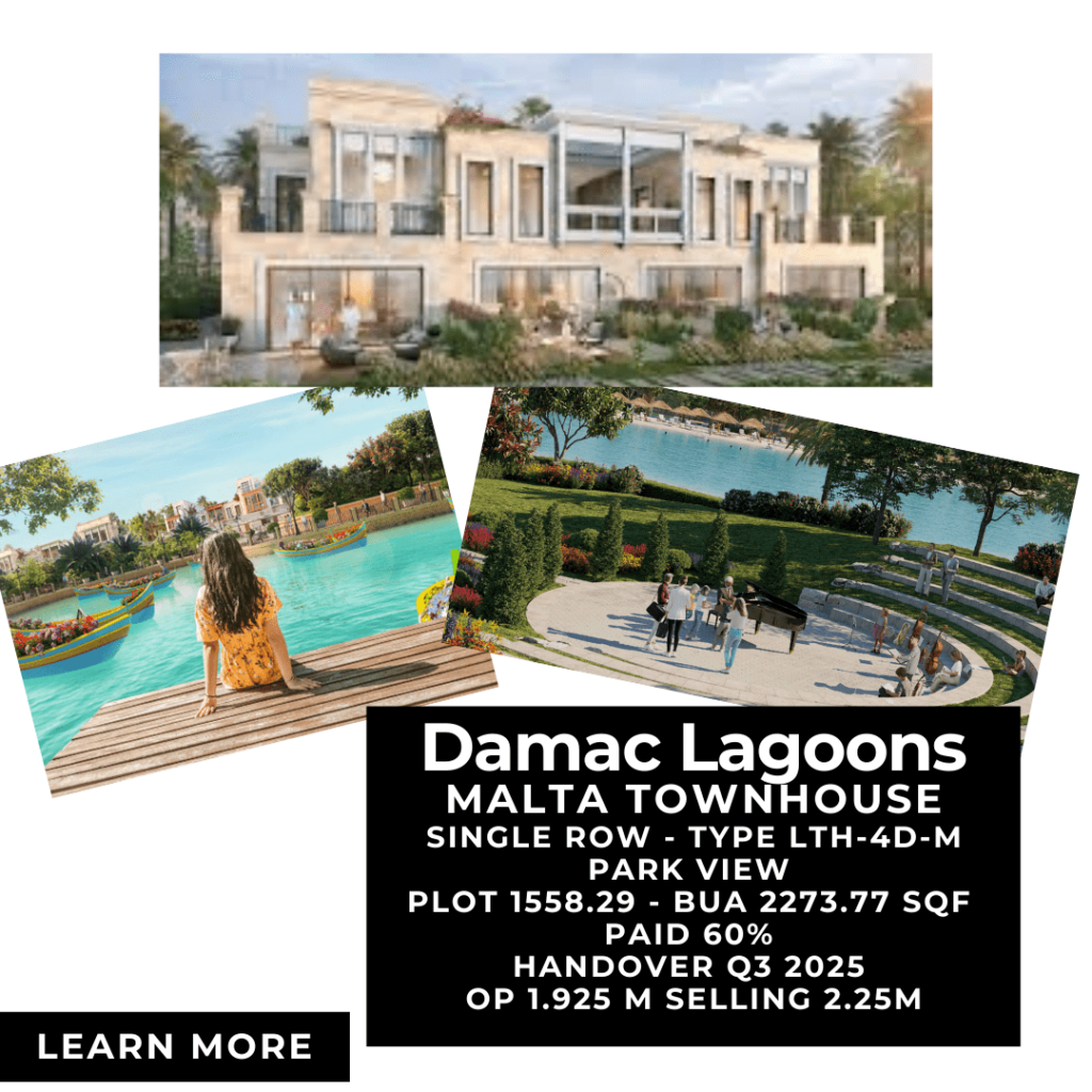 Malta Townhouse in Damac Lagoons
Single Row, Park View, Ready Q3-2025