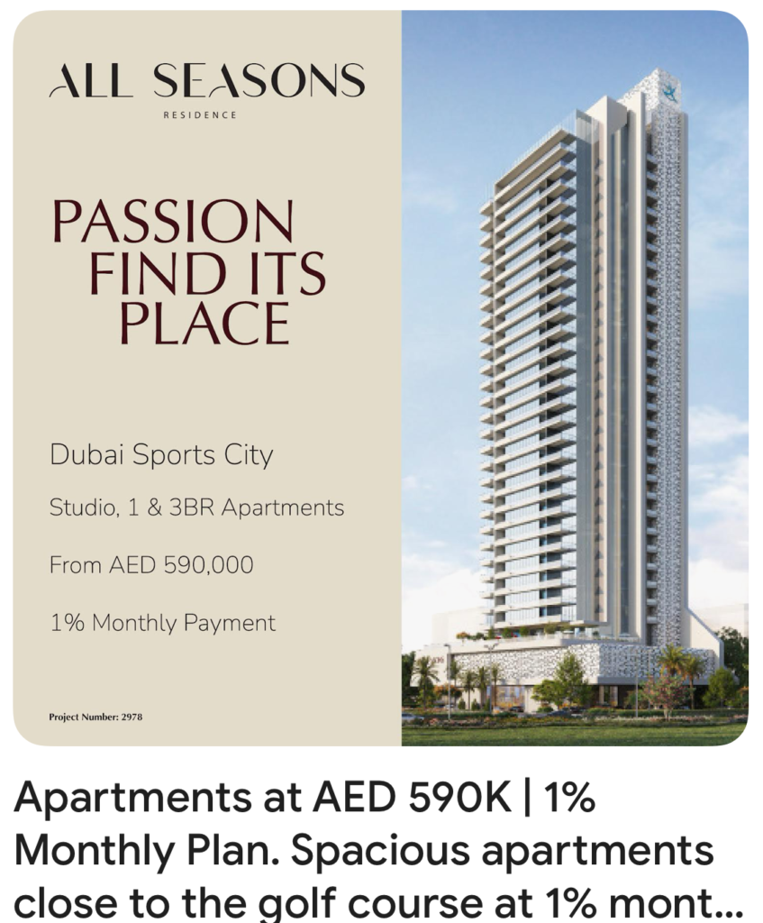 Apartments for Sale in Sports City from 590k, pay 1% monthly
