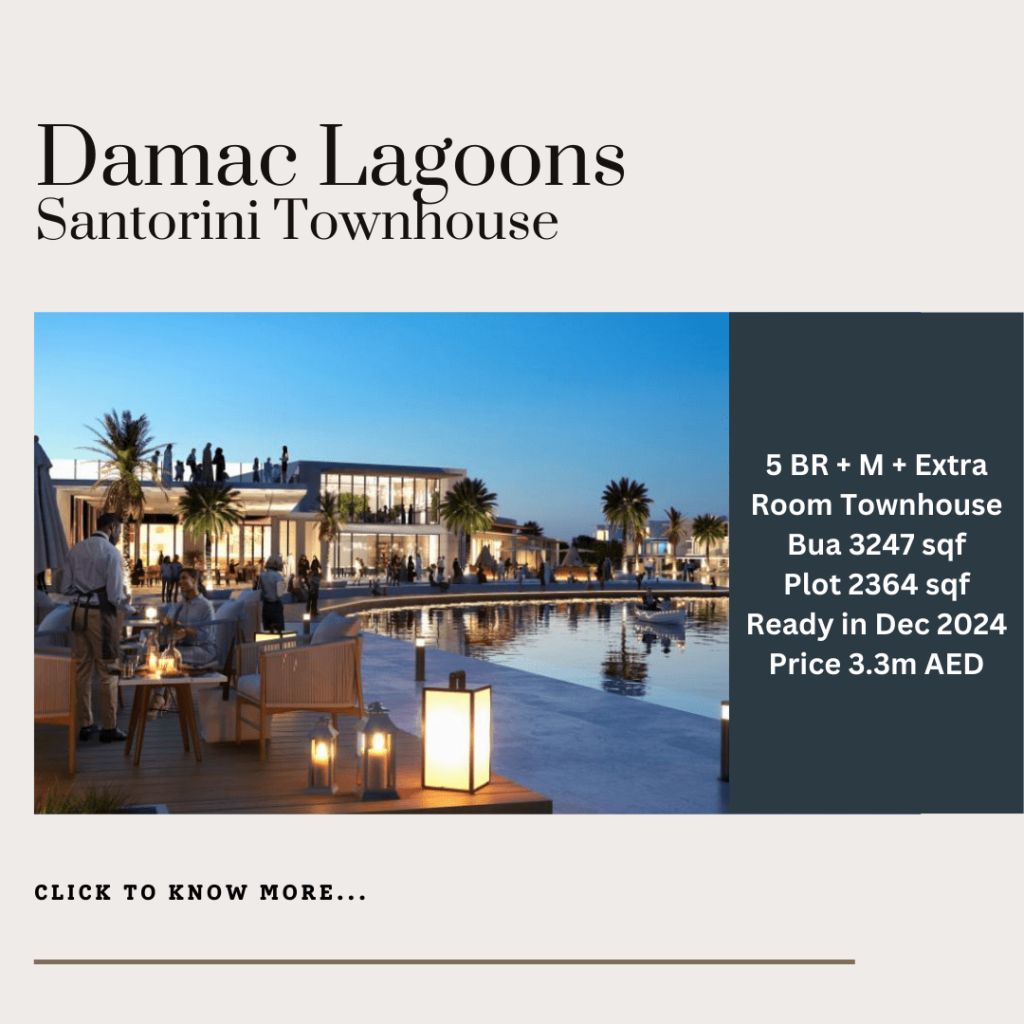5 Bed + M + extra room in Santorini Townhouse in Damac Lagoon for just 3.3m